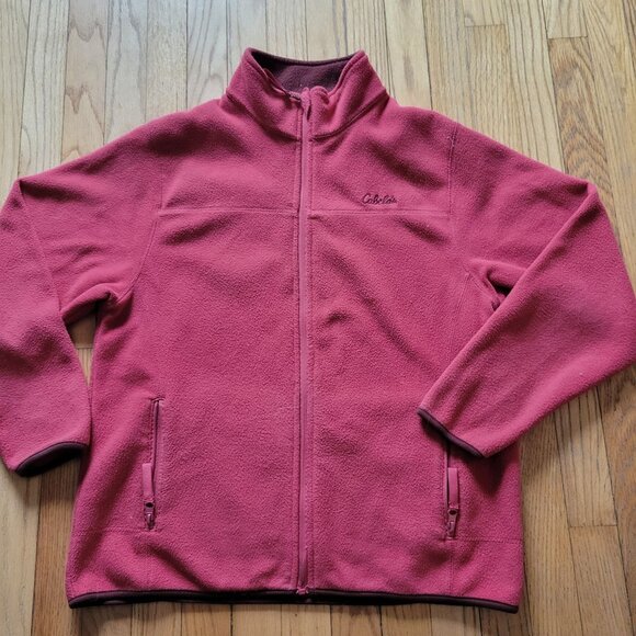 Cabelas Womens Fleece Jacket Full Zip Long Sleeve Maroon Size M - Picture 4 of 5